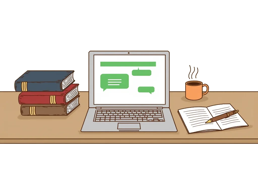 紙の資料をChatGPTで活用するデスクの様子